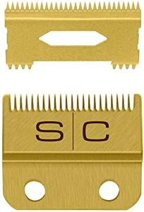 Stylecraft Replacement Fixed Gold Titanium Fade Hair Clipper Blade with Moving Gold Titanium Slim Deep Tooth Cutter Set