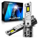 NOVSIGHT H1 LED Headlight Bulb - 27000LM Mini Size H1 Headlight Bulb, 600% 6500K Cool White Super Bright Conversion Kit, Plug and Play,IP68 Waterproof,Pack of 2