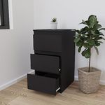 VIKI Dresser with 3 Drawers, Chest of 3 Drawers,Clothes Storage, Organizer Unit for Bedroom, Hallway, Entryway,Easy Pull Drawers, Width 40cms, Dark Wenge Colour | 1 Year Warranty