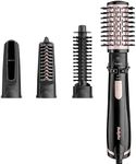BaByliss AS200E Brush & Style Ionic rotating hot air brush set, 1000 watts, 4 attachments, black, 5-piece set