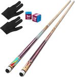 Pool Cue,Pool Cues Set of 2 Pool 58" AKLOT Cue Sticks Pool Cues Adult Canadian Maple Wood Cue Stick Pool Cues Adult 18 19 20 21 oz