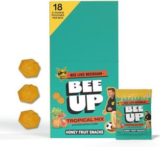 BEEUP Honey Fruit Snacks, Tropical Mix – Bulk Snack Pack Caddy, Dye Free, No Corn Syrup, Individually Wrapped Snacks for Camp, School, Sports & Lunches (18 2-Ounce Pouches)