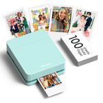 Nelko PP01 Portable Photo Printer with 100 Sheets, Instant Smartphone Inkjet Sticker Printer, Sticky Back Photo Printing for iOS/Android, Pocket Size Mini Printer with Fun Editing App, Green