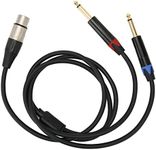 Dual 6.35mm 1/4 Inch to XLR Microphone Cable, 6.35mm to XLR Y Splitter Cable, Dual 6.35mm Male to XLR Female Cable for Sound Cards Amplifiers Mic (2m)