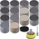 180 Pieces 1 Inch Sanding Disc, GOH DODD Wet Dry Sandpaper with Soft Foam Pad and Backing Pad 1/8 Inch Shank, 60-10000 Variety Grits Grinding Abrasive Sand Paper for Auto Metal Wood Grass Jewelry