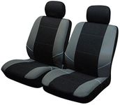 UKB4C Black/Grey Front Pair of Car Seat Covers for Civic Hatchback All Years