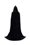 TULIPTREND Full Length Hooded Cloak Christmas Halloween Cosplay Costume CapeUS M (tag Size L (L=150cm Black