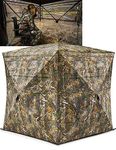 TIDEWE Hunting Blind See Through with Carrying Bag, 3-4 Person Pop Up Ground Blinds 270 Degree, Portable Sturdy Hunting Tent for Deer & Turkey Hunting (Camouflage)