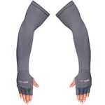 Allextreme Arm Sleeves for Men & Women UV Protection Cool Hand Cover Fingerless Gloves for Basketball Cricket Biking and Outdoor Use (Grey)
