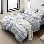 Bedsure Full Duvet Cover Grey White