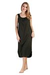 BLAZON Women Cotton Midi Nighty Slip (Martini Olive_ XL )