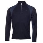 Calvin Klein Mens Micro Grid CK 1/2 Zip Pullover - Navy/Slate - L