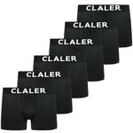 CLALER Boxer Shorts Mens 6 Pack Cotton Trunks Stretchy Fitted Briefs Soft Comfortable and Breathable Men's Underwear Suitable for Daily Sports Outdoor (6 x Black, S)