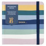 Busy B Password Book - Multicoloured Striped Cover – All your Passwords in One Place Store a Maximum of 186 Internet Login Details - Compact & Discreet Design with A-to-Z Index & Elastic Closure Band