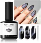 modelones Cat Eye Gel Nail Polish, 15 ML Rainbow Glitter Holographic Cat Eye Gel Polish with Magnet Stick Soak Off U V Nail Lamp Spring Gel Nail Polish Summer Nail Art Manicure Salon DIY Home