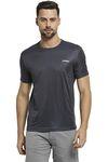 Van Heusen Men T-Shirt - 100% Polyester - Swift Dry, Anti Microbial, Crew Neck_61002_Graphite_L