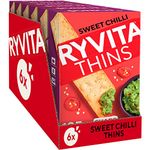 Ryvita Sweet Chilli Thins | Dipping, Snacking, Sharing | Fibre | Healthy | 6 PACKS of 125g