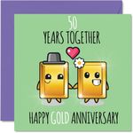 Cute Gold Anniversary Card for Boyf