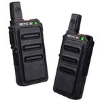 Retevis RT619 Walkie Talkie Rechargeable Adults, 1300mAh PMR446 Walkie Talkies Mini, 16 CH CTCSS/DCS Hiking VOX Hands Free 2 Way Radio Portable for Family, Cycling (2Pcs, Black)