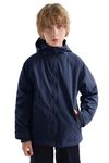 maoo garden Boys Fleece Lined Jacket Kids Water-Resistant Windproof Lightweight Outdoor Windbreaker Navy 13-14Y