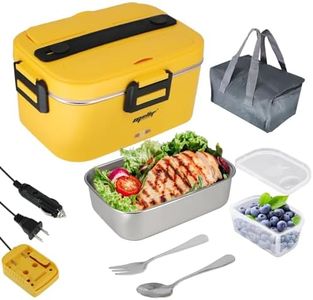 Electric Lunch Box, Compatible with Dewalt 20V Max Battery (NOT Included) 75W 62OZ(1.8L) Food Heater 110V/12V/24V for Home/Truck/Jobsite, Leak-proof Portable Heated Lunch Kit