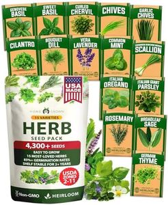 HOME GROWN 15 Culinary Herb Seeds - Heirloom & Non GMO - High Germination Rate - Seeds for Planting Indoor Hydroponic or Outdoor Garden | Gardening Gift Men Women Gardeners Basil, Cilantro, Mint