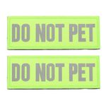 FRCOLOR 2pcs Do Not Pet Patch Dog Vest Patches Do Not Pet Sticker Reflective Dog Patches Removable Service Dog Patches for Hook and Loop Patches Vests and Harnesse（Green）