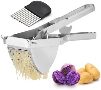 Potato Ricer, Heavy Duty Potato Masher and Ricer Kitchen Tool,Stainless Steel Potato Shredder with Corrugated Potato Cutter for Smooth and Fluffy Mashed Potatoes, Puree, Fruit Juice,French Fries