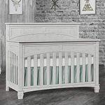 Evolur Santa Fe 5-in-1 Convertible Crib in Antique Mist, Greenguard Gold Certified, Features 3 Mattress Heights, Wooden Nursery and Bedroom Furniture, Baby Crib