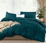 Utopia Bedding Duvet Cover Queen Size Set - 1 Duvet Cover with 2 Pillow Shams - 3 Pieces Comforter Cover with Zipper Closure - Ultra Soft Brushed Microfiber, 104 X 90 Inches (King, Teal)