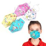 Kids Children Premium Cotton Reusable Washable Mask with Breather Valve & Filter Pocket (Set (4 Colors))