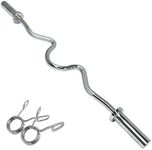 Body Revolution EZ Olympic Barbell Bar - 4ft EZ Super Curl Weight Lifting Bar for 2 Inch Weight Plates - Barbell for Bicep Curls and Bodybuilding - Spring Collars Included