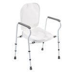 NRS Healthcare Adjustable Mowbray Toilet Seat Lite Plus with Lid and Armrests N53909 Flat Pack