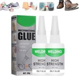 Extensivek Ex01 Glue,Welding High-Strength Oily Glue, Ju Fish Welding Glue,Universal Super Glue Gel,Instant Bonding,Strong Adhesionfor Shoes, Ceramics, Metal, Plastic, Wood, Leather (2PCS 30g)