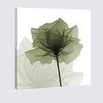 Wieco Art --Canvas Print Green Flickering Flower Modern Canvas Wall Art for Home Decor, 24 by 24-Inch,Green