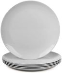 LaGlint 8.5 inch Salad Plate Set of 6, Lightweight Opal Glass Round Grey Plates for Appetizer Dessert Kitchen, Dishwasher and Microwave Safe