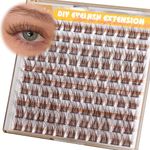 Brown Lash Clusters Natural Eyelash Extensions Brown Wispy Eyelash Clusters Fluffy Individual Lashes Extensions C Curl Cluster Eyelash Extensions 110Pcs 10mm-16mm