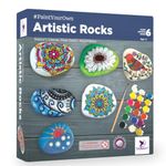 TOYKRAFTT Rock Stone Painting Kit, Art And Craft Kit, Pebbles For Painting Kit For Kids, Gifts For Kids 7 8 9 10 Year Olds - Artistic Rock Painting, Multicolour