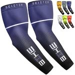 beister UV Sun Protection Cooling Compression Sleeves Arm Sleeves Men Women Sports (Medium, Blue)