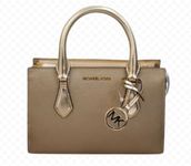 Michael Kors Sheila Small Non-Leather Vegan Satchel, Pale Gold