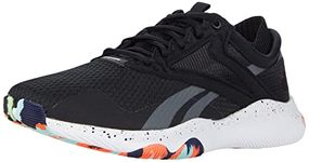 Reebok Women's HIIT Training Shoe, black/white/orange flare, 5 M US