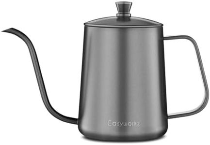 Easyworkz Gage Gooseneck Pour Over Coffee Kettle 20 oz Stainless Steel Hand Drip Coffee Pot with Long Narrow Spout, Black