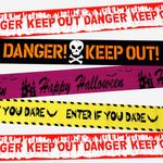 CCINEE Halloween Caution Tape Fright Tape Creepy Halloween Warning Tape for Haunted House Halloween Party Home Decoration,Pack of 4