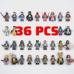 FUTUREBOAT Superheros Minifigures, Minifigs, Mini Figure Toy, Minifigures Mystery Pack (Random 36 Superheros Included)