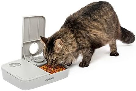 PetSafe Analog 2 Meal Programmable Pet Feeder, Dry or Semi-Moist Pet Food Dispenser, Slow Feed Portion Control (3 Cup/16 Ounce Total Capacity), Tamper-Resistant Design, Gray