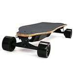 Electric Skateboard with Remote Control Hub Motors 600W Range 40 Miles 25mph Top Speed 4 Speed Adjustment Load up to 300 Lbs 7 Ply Carbonized Longboard