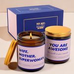 2 Natural Soy Candles for Wife - Valentines Day Gifts for Wife from Husband - Romantic Gift Idea for Her for Couples Anniversary, Wife Birthday Candles for Women, Mother’s Day Present Idea for Wife