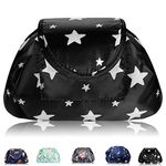 Lazy Drawstring Makeup Bags, Large Capacity Waterproof Travel Portable Cosmetic Bag Pouch Makeup Pouch Storage Organiser for Women Girl (All Star)