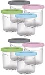 Ice Cream Tubs for Ninja Creami | 4/8 Pcs Leak-Proof Ice Cream Containers with Lids | Ice Cream Pints for Ninja Ice Cream Maker NC301, NC300, NC299AMZ, CN305A, CN301CO Series