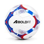 Boldfit Blaze Football Practise Foot Ball Training Football Size 5 Original for All Ages Group Rubber Moulded Standard Sports Foot Ball for Ground, Grass, Turf, Outdoor Waterproof - Blue